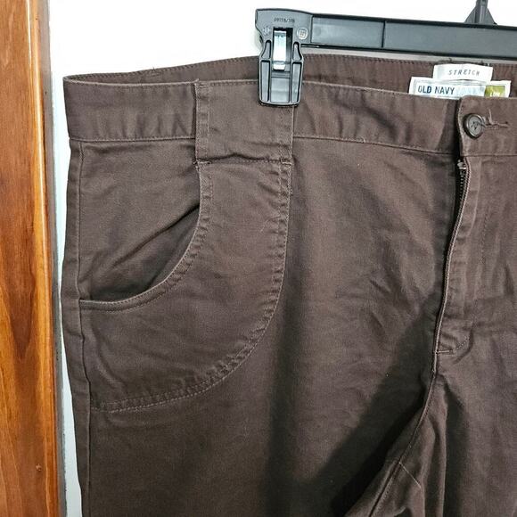 VTG Y2K Old Navy Brown Low Rise Stretch Cotton Straight Pants Sz 20 Plus Fall 05 - Picture 3 of 6